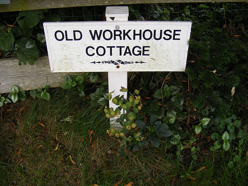 File:Old Workhouse Cottage sign - geograph.org.uk - 2525462.jpg