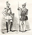 Prussian soldiers in tunics, 1845.