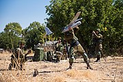 The Sky Rider Unit in action with a small Skylark UAV