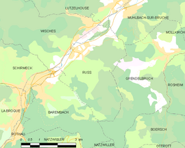 Mapa obce Russ