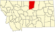 State map highlighting Blaine County