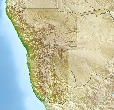 Map of Namibia showing the Namibian Navy bases