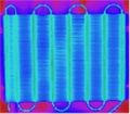 Immagine da termocamera di una serpentina di un ciclo frigorifero.