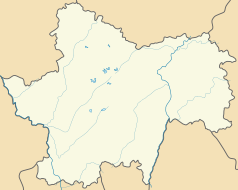 Mapa konturowa Saony i Loary, blisko dolnej krawiędzi po lewej znajduje się punkt z opisem „Fleury-la-Montagne”