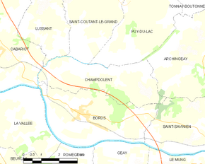 Poziția localității Champdolent