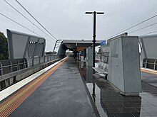 Noble Park station south-west bound view from Platform 2, 2024