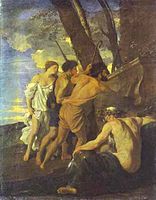 Nicolas Poussin Arcadian Shepherds, 1627, Chatsworth House