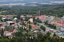 Pohled na město od hradu Přimda