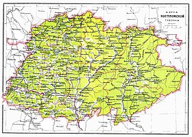 Kostroma Guberniyası harita üzerinde