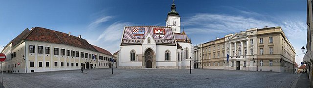 St. Mark's Square: Banski dvori (Croatian Government residence), St. Mark's Church, Croatian Parliament