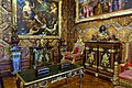 State Music Room mit barocker Ledertapete und Boulle-Möbeln