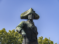 A statue of Emperor Paul in front of the Gatchina Palace