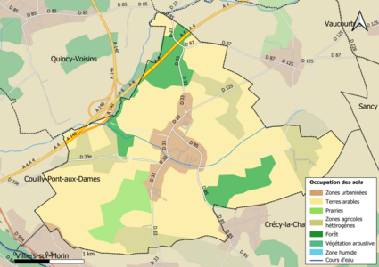 Carte des infrastructures et de l'occupation des sols en 2018 (CLC) de la commune.