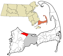 Location in Barnstable County and the state of Massachusetts.