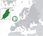 Mapa da Ilha de Man na Europa