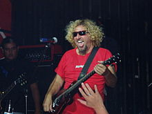 Hagar playing guitar