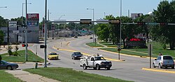 Heading south on Dakota Avenue approaching Riverview Drive, July 2010