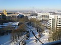 Blick über den Campus Nord: Rechts die Gebäude der Fakultät für Bio- und Chemieingenieurwesen, dahinter für Maschinenbau