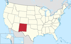 Mapa ti Estados Unidos a mangipakita ti New Mexico