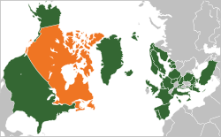 Map indicating locations of NATO and Canada