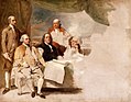 Image 4Treaty of Paris, by Benjamin West (1783), an unfinished painting of the American diplomatic negotiators of the Treaty of Paris which brought official conclusion to the Revolutionary War and gave possession of Michigan and other territory to the new United States (from Michigan)