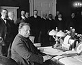Image 10President William Howard Taft at his desk in the Oval Office, signing the statehood bill for New Mexico on January 6, 1912. (from History of New Mexico)