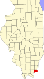 Map of Illinois highlighting Hardin County