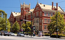 This is a photograph of the Brookman Building of the University of South Australia through which both universities have had an intertwined history.