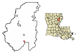 Location of Wisner in Franklin Parish, Louisiana.