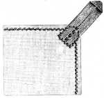 fig. 26. Attache des rubans au coin de la pièce.