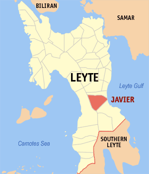 Mapa han Leyte nga nagpapakita kon hain an Javier