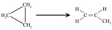 Перетворення циклопропану у пропілен