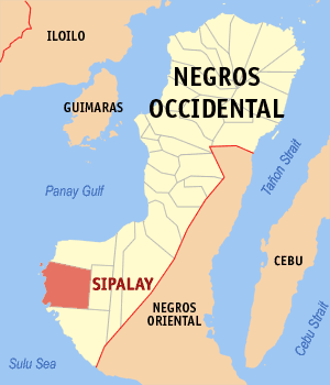 Mapa sa Negros Occidental nga nagapakita kon asa nahimutang ang Dakbayan sa Sipalay