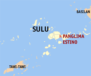 Mapa sa Sulu nga nagpakita sa nahimutangan sa Panglima Estino.