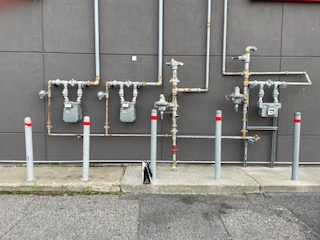 5 bollards protecting 5 natural gas entries at the St Martin Shopping Centre[41] in Chomedey, Quebec