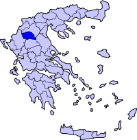 Localização de Grevena na Grécia