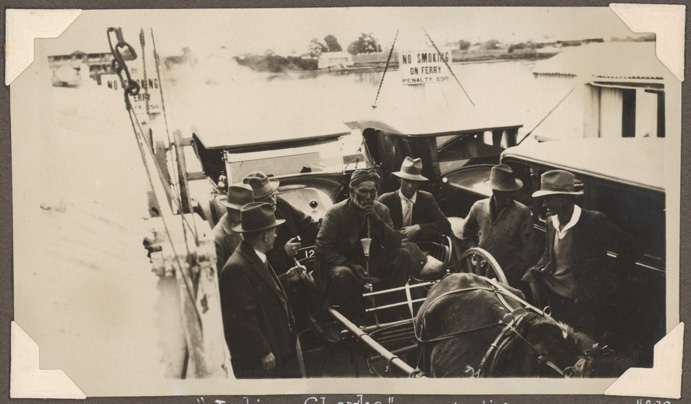 File:North Coast visit - Indian Charlie and his pipe - Harwood Island Punt (6971024784).jpg