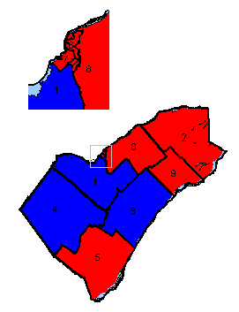 Map of the region's ridings in 1969. Colours show the result from the 1969 election Carleton Glengarry-Prescott Grenville-Dundas Lanark Leeds Ottawa East Ottawa West Russell Stormont