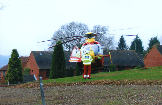 File:Air Ambulance Lands on Marlbrook Tip 2008 - geograph.org.uk - 2946194.jpg