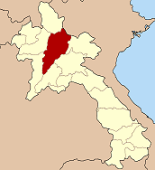 Mapa han Laos nga nagpapakita kon hain an lalawigan