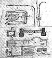 Lage- und Befundplan der Therme, Zeichnung von J.G. Hoffinger aus dem Jahr 1783