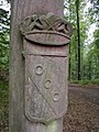 Grenzstein mit Wappen der Familie Echter in der Nähe des Echterspfahls