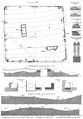 ORL 45 Welzheim Ostkastell, Grundriss und Profile (Grabungen 1894–96)