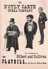 Cover of theatre programme with 19th-century caricatures