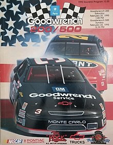 The 1995 Goodwrench 500 program cover, featuring Dale Earnhardt.