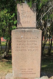 Matti Pohdon muistomerkki, 1957, Ylistaro, Seinäjoki.[27]