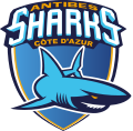 Nouveau Logo avec le nom Antibes avec le nouveau surnom les « Sharks » (les requins)