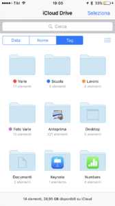 L'applicazione iCloud Drive su iOS 10.