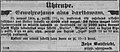 Mucu fabrikas Merkurs ūtrupes sludinājums, 1904