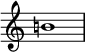 { \omit Score.TimeSignature \relative c'' { b!1 }}